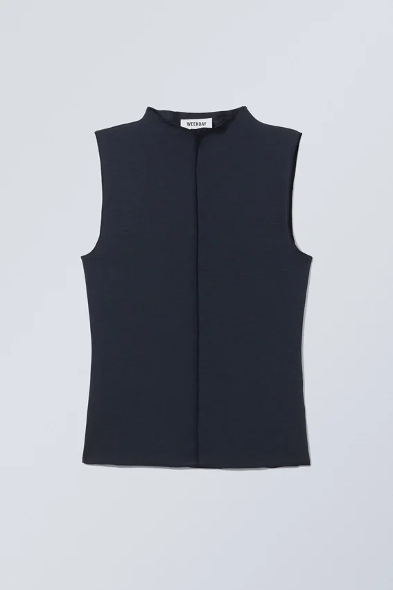 Top de cuello alto suave – Azul oscuro Top de cuello alto suave – Azul oscuro
