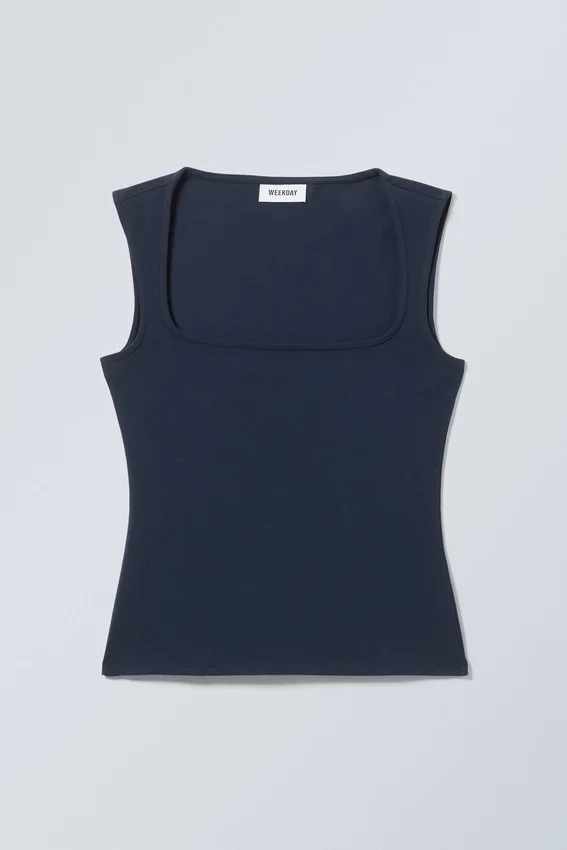 Top de cuello cuadrado Antonia – Azul oscuro Top de cuello cuadrado Antonia – Azul oscuro