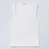 Top de cuello cuadrado Antonia – Blanco Top de cuello cuadrado Antonia – Blanco