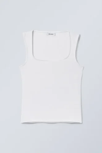 Top de cuello cuadrado Antonia – Blanco
