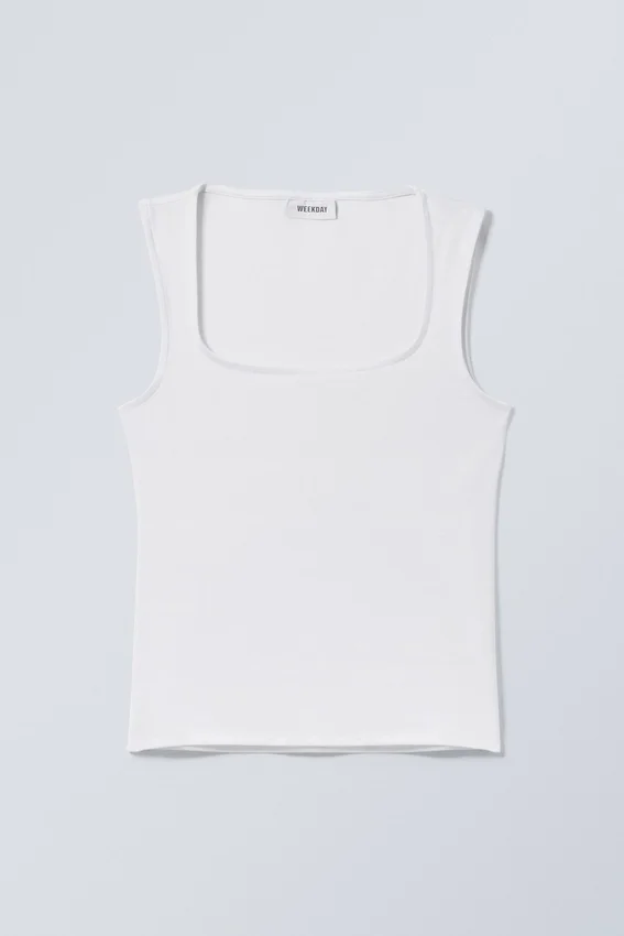 Top de cuello cuadrado Antonia – Blanco Top de cuello cuadrado Antonia – Blanco