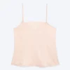 Top de encaje satinado – Melocotón claro apagado Top de encaje satinado – Melocotón claro apagado