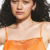 Top de encaje satinado – Naranja Top de encaje satinado – Naranja