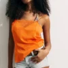 Top de encaje satinado – Naranja Top de encaje satinado – Naranja