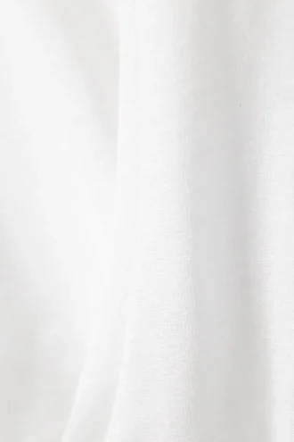 Top de jersey con cuello halter drapeado – Blanco