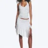 Top de jersey con cuello halter y fruncidos – Gris jaspeado Top de jersey con cuello halter y fruncidos – Gris jaspeado