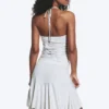 Top de jersey con cuello halter y fruncidos – Gris jaspeado Top de jersey con cuello halter y fruncidos – Gris jaspeado