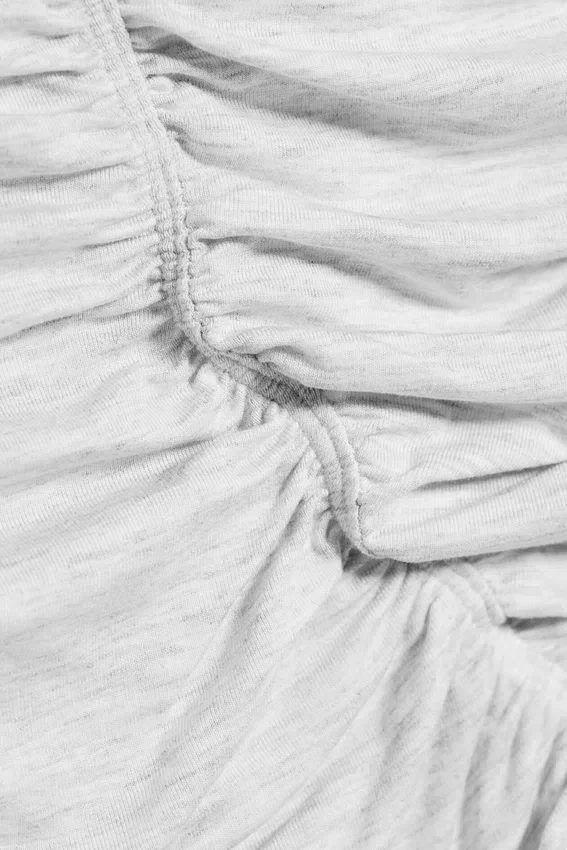 Top de jersey con cuello halter y fruncidos – Gris jaspeado Top de jersey con cuello halter y fruncidos – Gris jaspeado