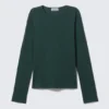 Top de jersey de algodón de manga larga y tacto suave – Petróleo Top de jersey de algodón de manga larga y tacto suave – Petróleo