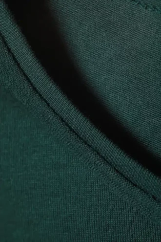 Top de jersey de algodón de manga larga y tacto suave – Petróleo