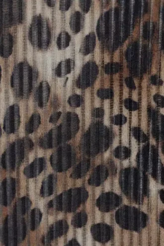 Top de malla estampado de manga larga – Estampado de leopardo