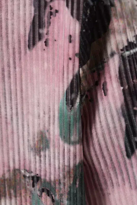Top de malla estampado de manga larga – Muted Wild Top de malla estampado de manga larga – Muted Wild