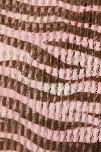 Top de malla estampado de manga larga – Rosa con rayas de tigre