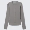 Top de manga larga con aberturas – Gris Top de manga larga con aberturas – Gris