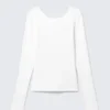 Top de manga larga con espalda profunda – Blanco Top de manga larga con espalda profunda – Blanco