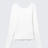 Top de manga larga con espalda profunda – Blanco Top de manga larga con espalda profunda – Blanco