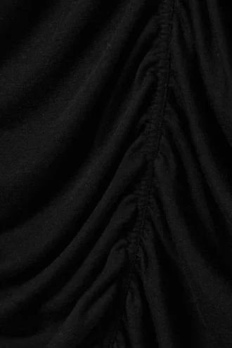 Top de manga larga con fruncidos – Negro