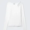 Top de manga larga con hombros descubiertos – Blanco Top de manga larga con hombros descubiertos – Blanco
