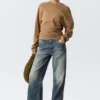 Top de manga larga con pliegues – Beige oscuro Top de manga larga con pliegues – Beige oscuro