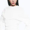Top de manga larga con pliegues – Blanco Top de manga larga con pliegues – Blanco
