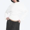 Top de manga larga con pliegues – Blanco Top de manga larga con pliegues – Blanco