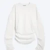 Top de manga larga con pliegues – Blanco Top de manga larga con pliegues – Blanco
