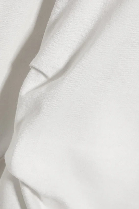 Top de manga larga con pliegues – Blanco Top de manga larga con pliegues – Blanco