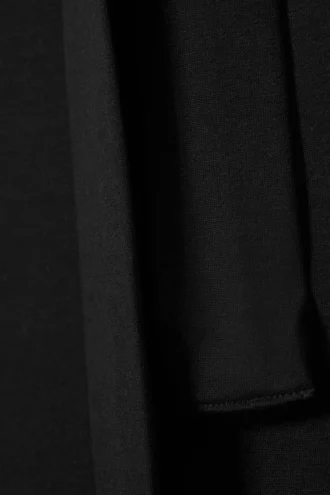 Top de manga larga con un solo hombro y lazo – Negro