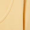Top de manga larga, corte entallado y cuello redondo – Amarillo claro