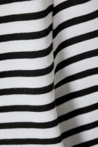 Top de manga larga de algodón – Blanco – Rayas negras