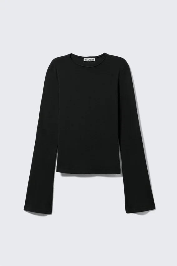 Top de manga larga de algodón – Negro Top de manga larga de algodón – Negro