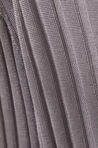 Top de manga larga de punto transparente Enora – Gris claro