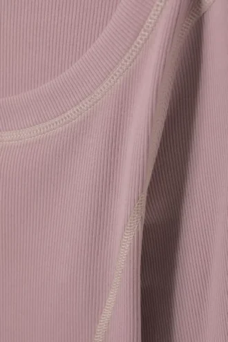 Top de manga larga y cuello ancho – Rosa empolvado