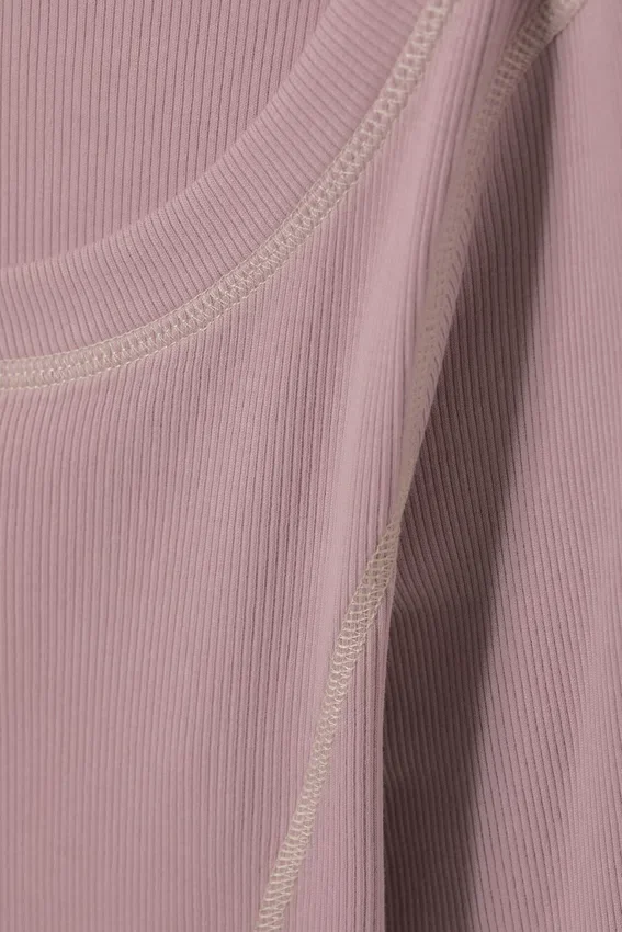 Top de manga larga y cuello ancho – Rosa empolvado Top de manga larga y cuello ancho – Rosa empolvado