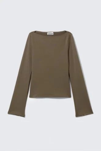 Top de manga larga y cuello barco Annie – Dark Mole