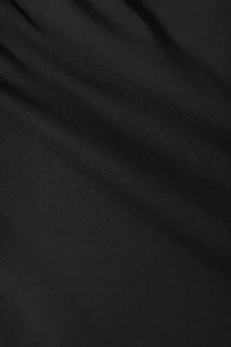 Top de nailon drapeado con un solo hombro – Negro