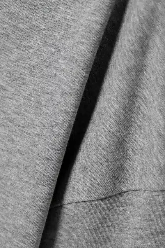 Top de pijama holgado de felpa con hombros descubiertos – Gris jaspeado Top de pijama holgado de felpa con hombros descubiertos – Gris jaspeado