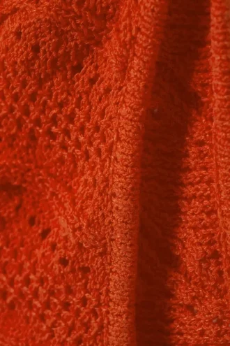 Top de punto con un solo hombro – Rojo brillante
