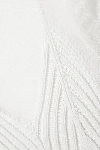 Top de punto de manga corta con efecto de capas – Blanco