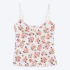 Top de tirantes con cuello en V – Blanco – Estampado floral Top de tirantes con cuello en V – Blanco – Estampado floral