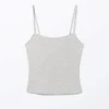 Top de tirantes con punto calado – Gris jaspeado Top de tirantes con punto calado – Gris jaspeado