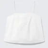 Top de tirantes de popelín con cordón – Blanco Top de tirantes de popelín con cordón – Blanco