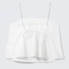 Top de tirantes de popelín con cordón – Blanco Top de tirantes de popelín con cordón – Blanco