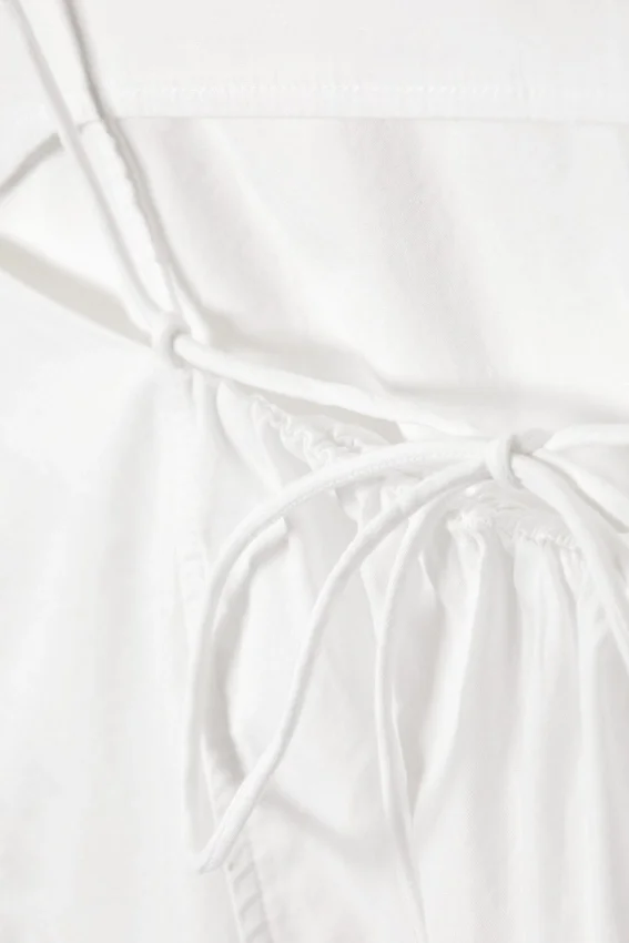Top de tirantes de popelín con cordón – Blanco Top de tirantes de popelín con cordón – Blanco