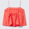 Top de tirantes de popelín con cordón – Rojo claro Top de tirantes de popelín con cordón – Rojo claro