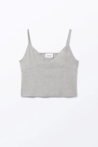 Top de tirantes suaves – Gris jaspeado
