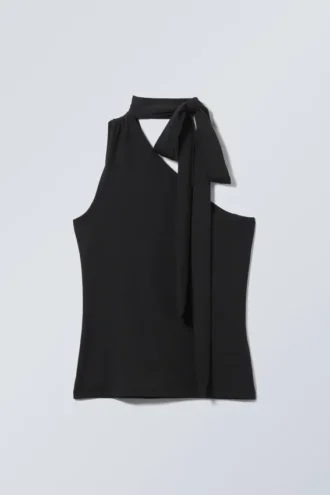 Top de tirantes y un solo hombro – Negro