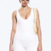 Top deportivo corto con escote pronunciado – Blanco Top deportivo corto con escote pronunciado – Blanco