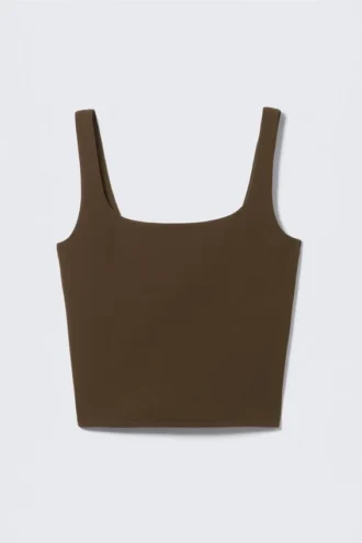 Top deportivo corto – Marrón oscuro