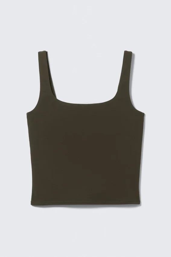 Top deportivo corto – Marrón oscuro Top deportivo corto – Marrón oscuro